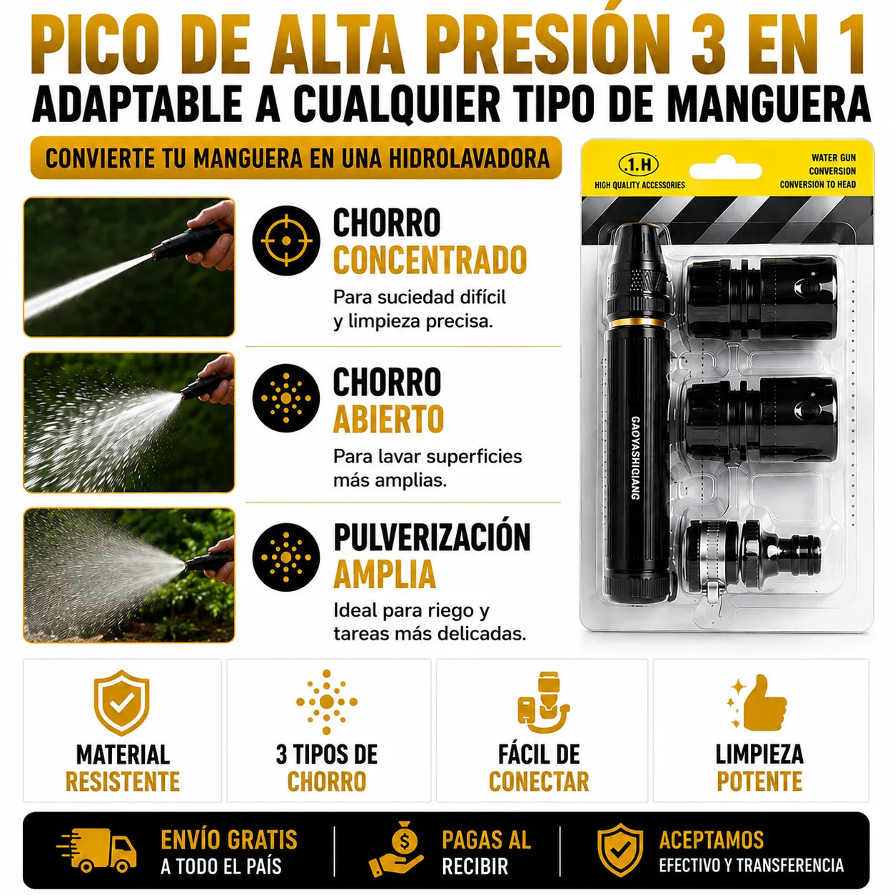 💦 Pico Alta Presión para Manguera