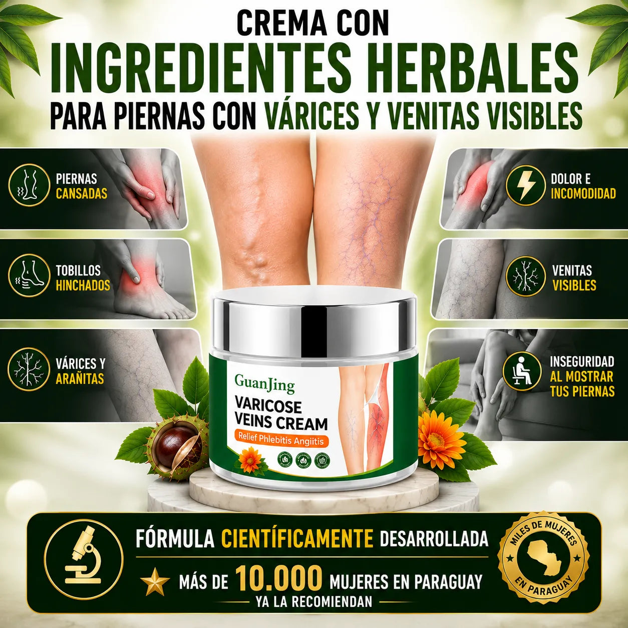 🧴 GuanJing Crema Para Varices y Venitas Visibles