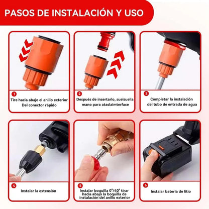 ⚡Hidrolavadora inalámbrica 48V a batería recargable