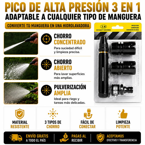 💦 Pico Alta Presión para Manguera