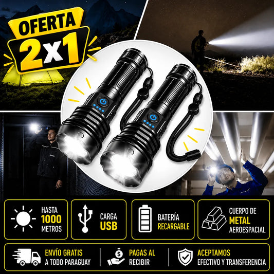 🔦 Linterna AMERICANA DE METAL LÁSER PRO! [Lleva 2 y paga solo 1]