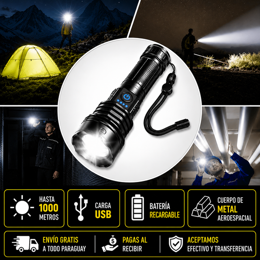🔦 Linterna AMERICANA DE METAL LÁSER PRO!